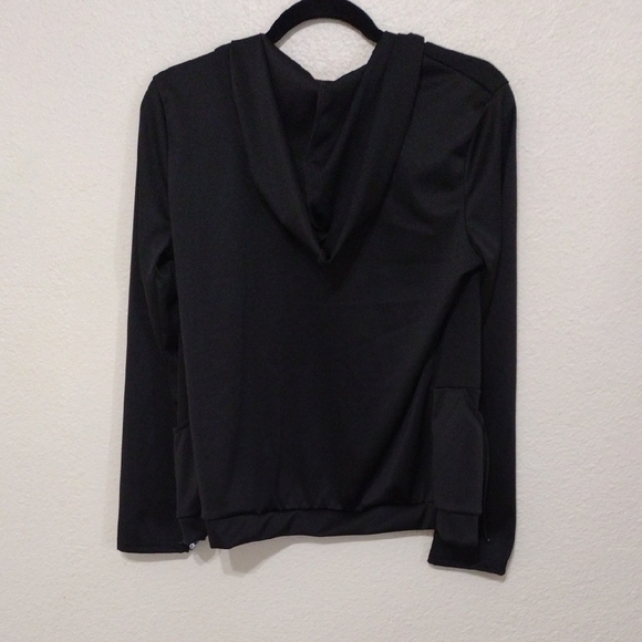 Black Track Pants with Slim Fit and High Collar - Picture 5 of 9